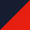Square divided into two triangles, one red, one navy
