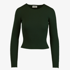 Long sleeve ribbed top in forest green