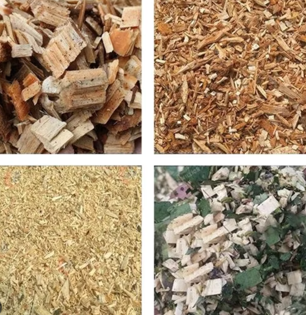 sawdust, wood, leaves and other natural waste 