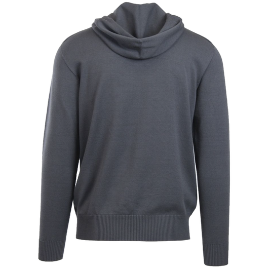eco-friendly clothing gray hoody product shot from the back