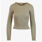 EcoViscose® ribbed knit top seamless stretchy long sleeve for women in tan