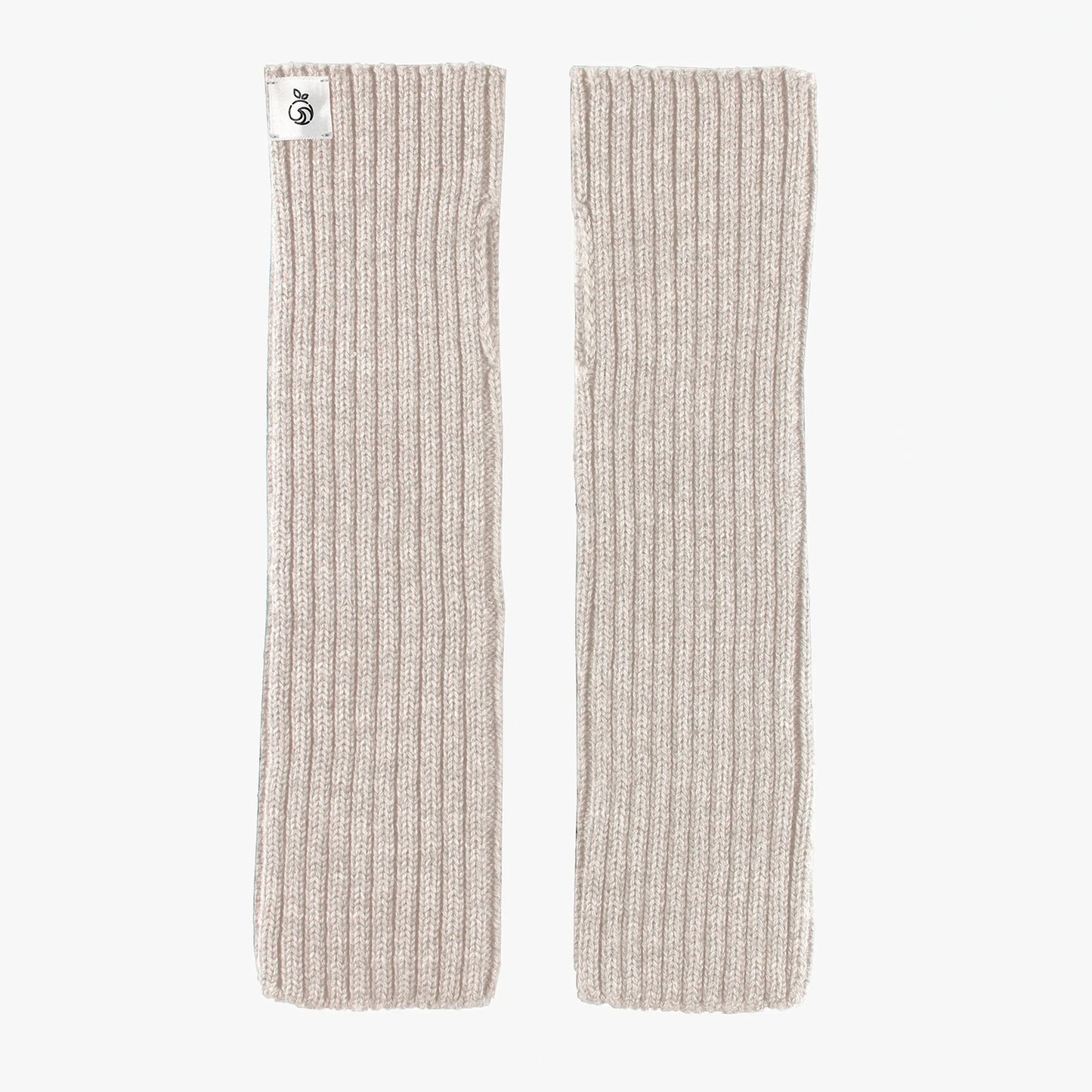 Unisex merino wool fingerless tube gloves arm warmers seamless NYC knit in tan