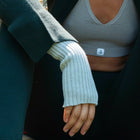 Closeup of Fingerless Gloves on a woman