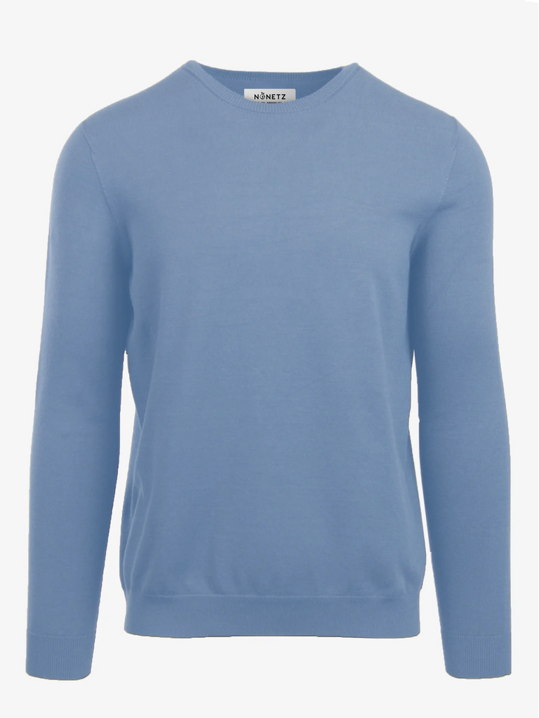 Men's Light Blue  Crew Neck Sweater