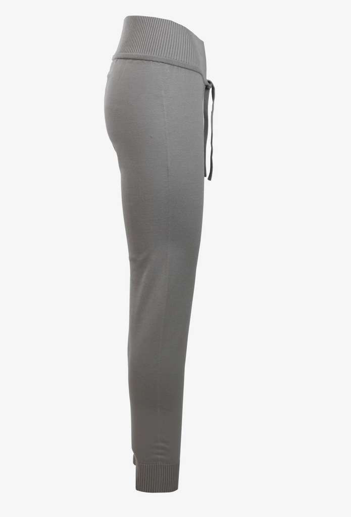 Side shot of gray joggers for women