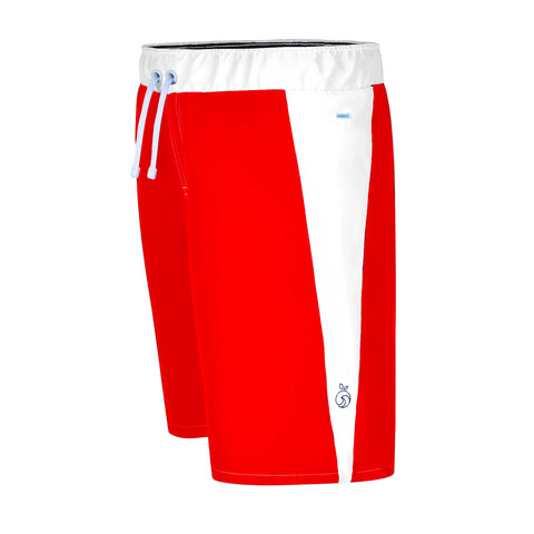 Boys Red Bathing Suit with white stripe