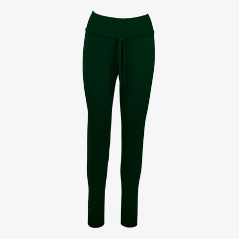 Women's Charlotte High-Waisted Jogger in green with drawstring waist