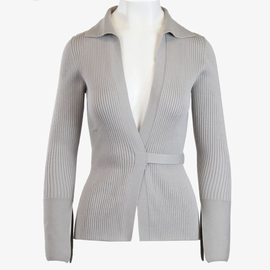 Sustainable clothing gray womens wrap sweater