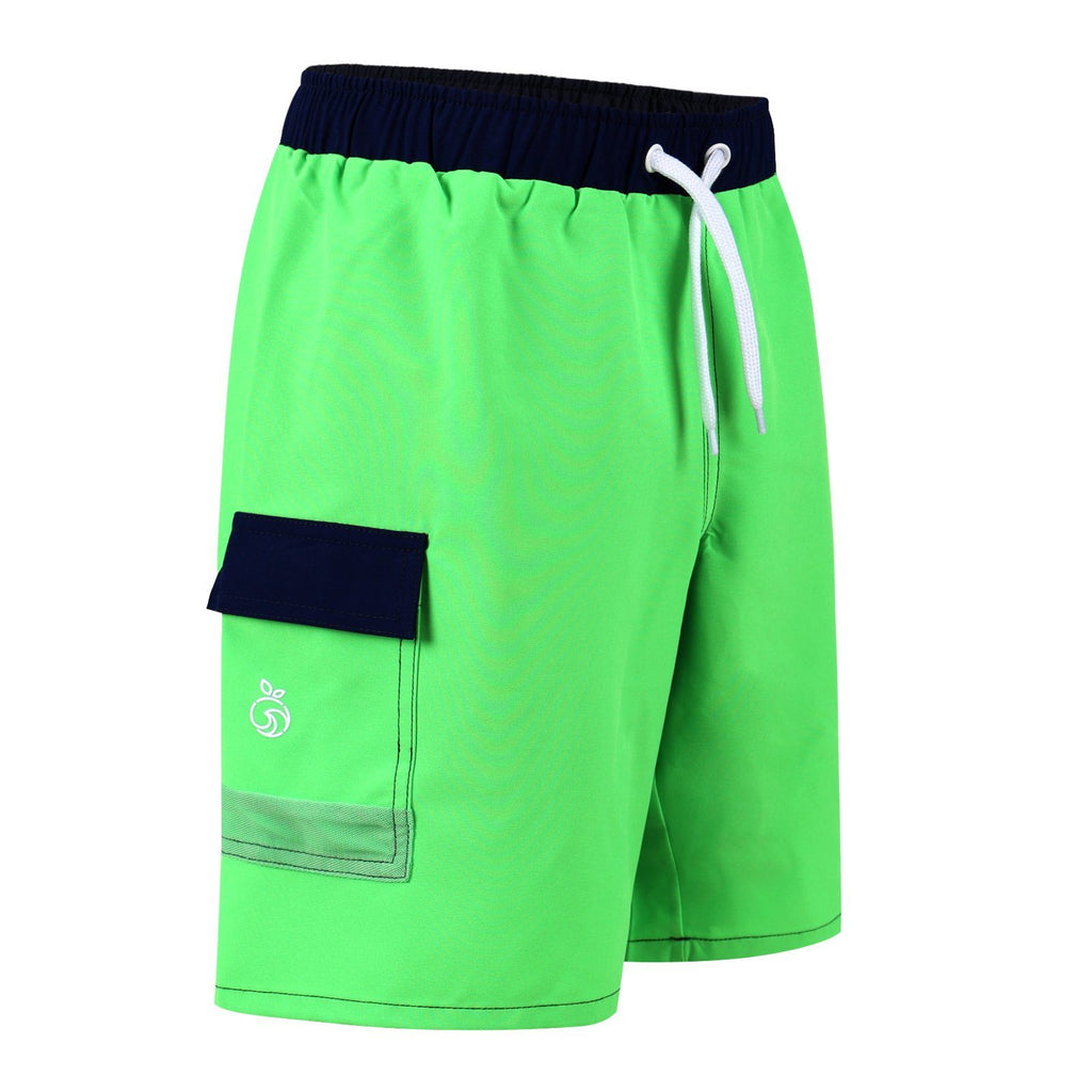 Boys Wave Regular Fit 8" Inseam Anti Chafe Swim Trunks