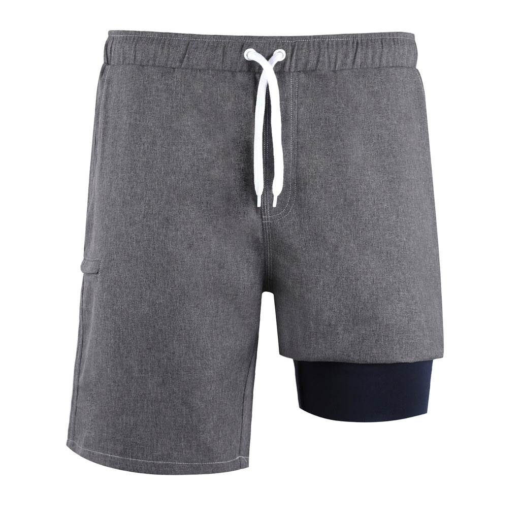 Men's Haven Regular Fit 8" Inseam Swim Trunks made from dark grey fabric