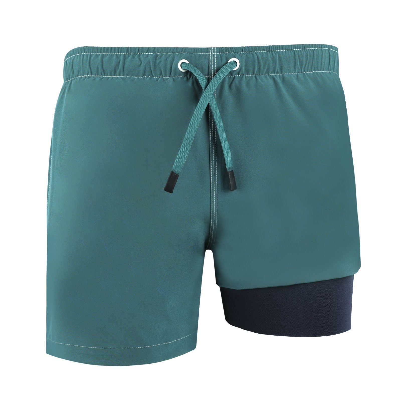 NoNetz Men's Retro Shorts Slim Fit Anti Chafe Swim Trunks - Green - L